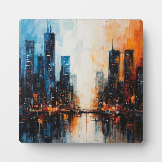 Cityscape in Dual Tones Plaque (Front)