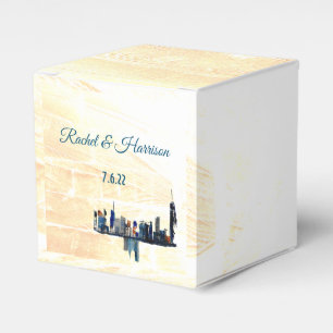 Cityscape London Painted Landscape Wedding Favour Box