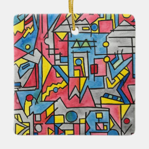 Cityscape-Modern Bauhaus Geometric Art Ceramic Ornament