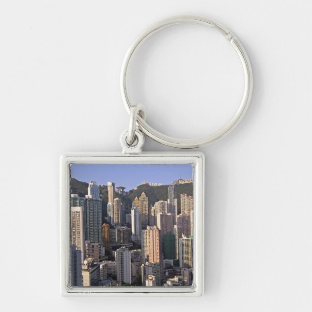 Cityscape of Hong Kong, China Key Ring (Front)