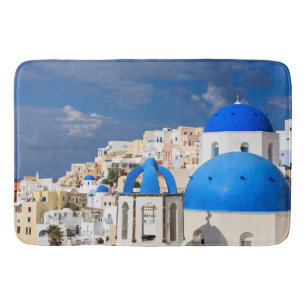 Cityscape of Santorini, Greece Bath Mat