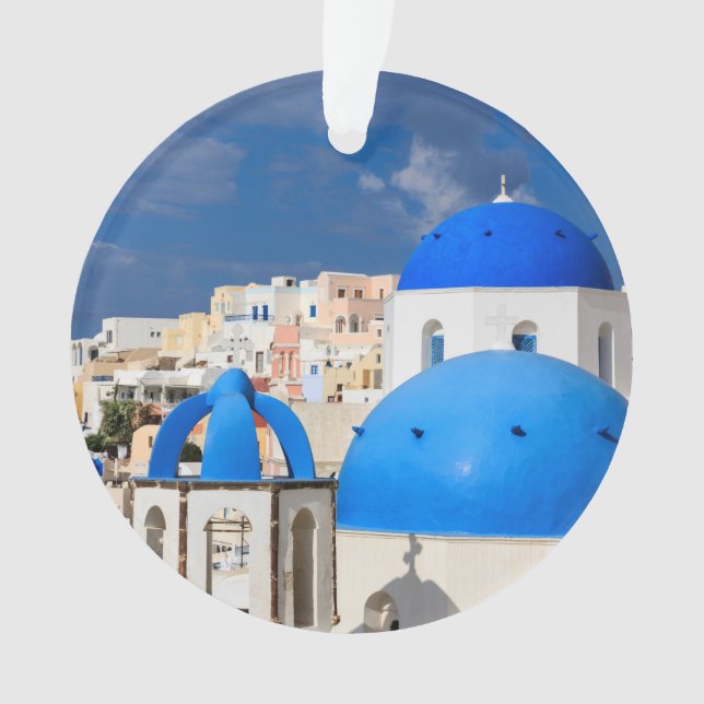 Cityscape of Santorini, Greece Ornament (Front)