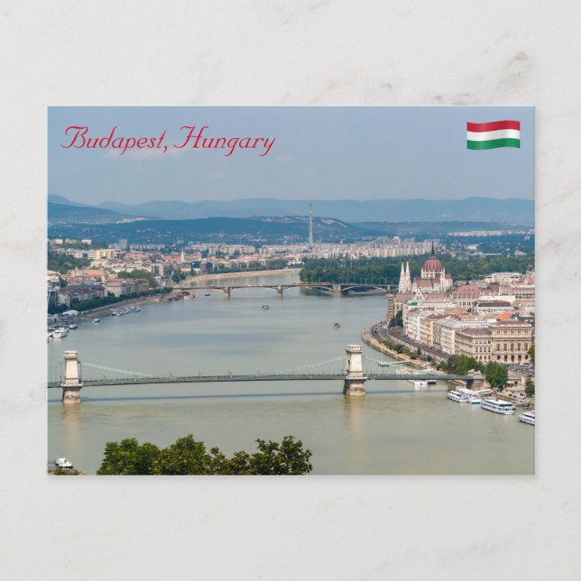 Cityscape of the Danube in Budapest - Hungary Postcard (Front)