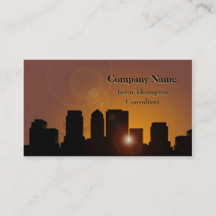 Cityscape Silhouette Sunrise Business Card