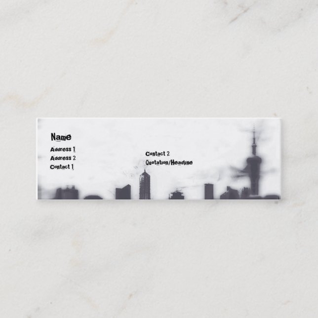 Cityscape - Skinny Mini Business Card (Front)