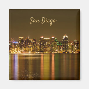 Cityscape Skyline Night California San Diego Magnet