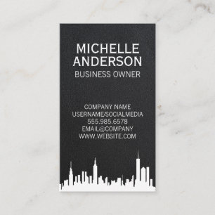 Cityscape Sleek Leather Business Card