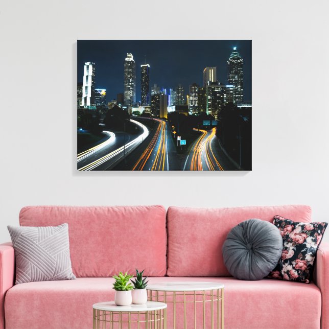 Cityscape Stretched Canvas Print (Insitu(LivingRoom))