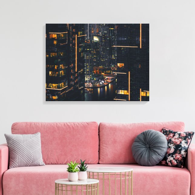 Cityscape Stretched Canvas Print (Insitu(LivingRoom))