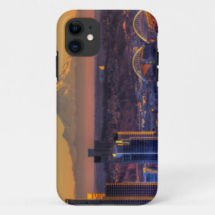 Cityscape view of Seattle downtown, football Case-Mate iPhone Case