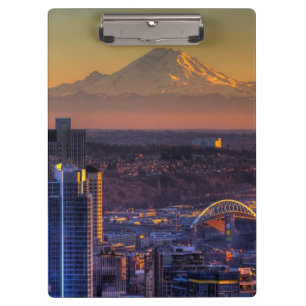 Cityscape view of Seattle downtown, football Clipboard