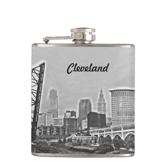 Cityview CLE Hip Flask (Front)