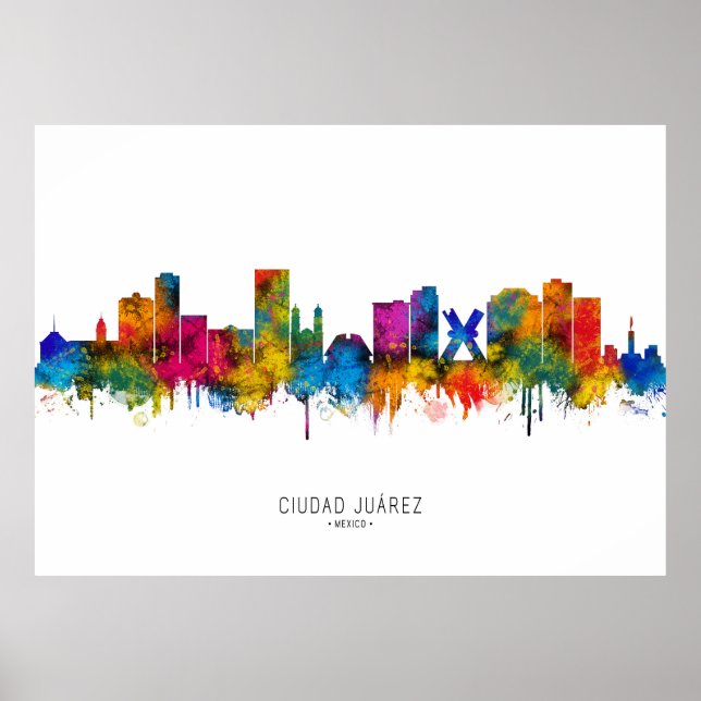 Ciudad Juárez Mexico Skyline Poster (Front)