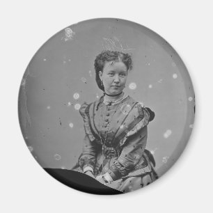 Cival War Era Tin Type Photo of Unknown Lady Magnet