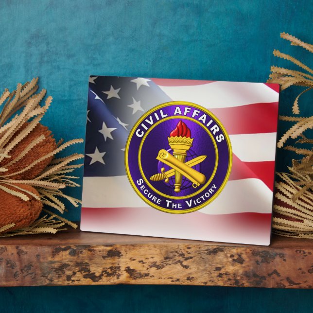 Civil Affairs Army Veteran  Plaque (Side)