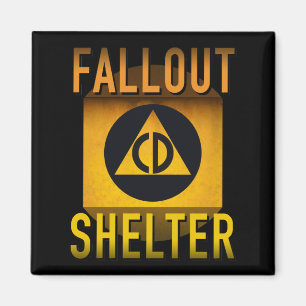 Civil Defence Fallout Shelter Atomic Age Grunge : Magnet