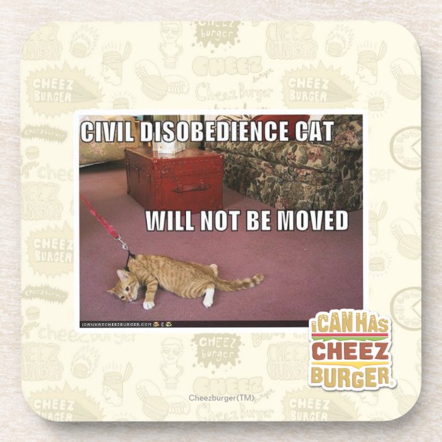 Civil Disobedience Cat Coaster (Front)