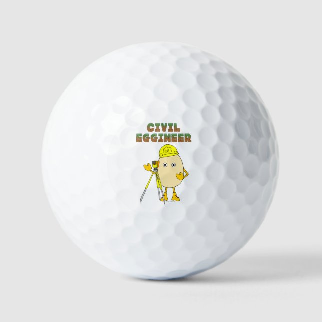 Civil Eggineer Engineer Golf Balls (Front)