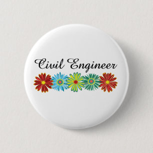Civil Engineer Asters 6 Cm Round Badge