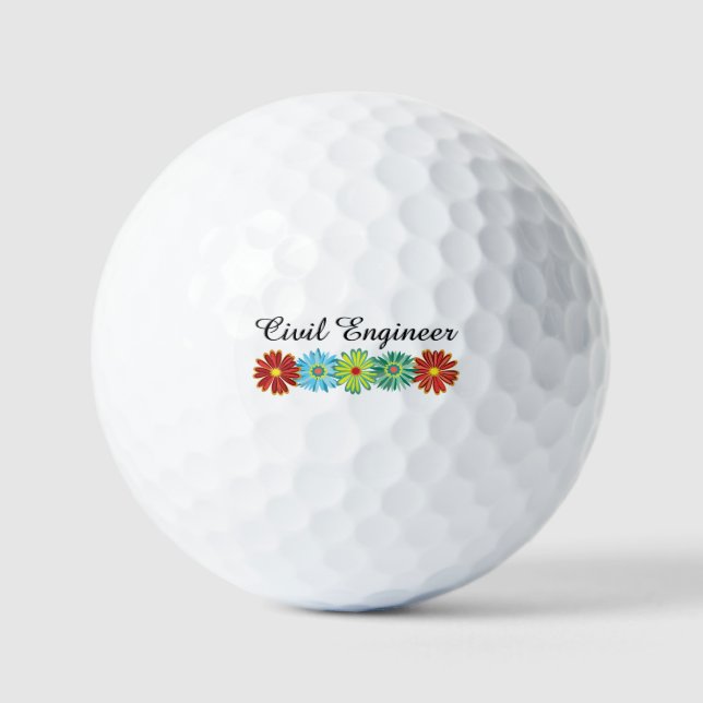 Civil Engineer Asters Golf Balls (Front)
