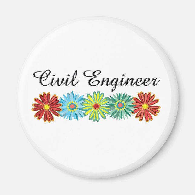 Civil Engineer Asters Magnet (Front)