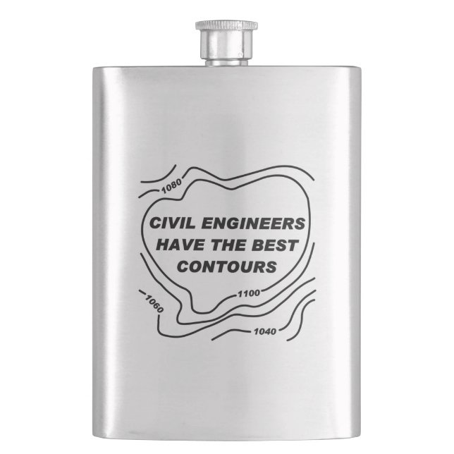 Civil Engineer Best Contours Hip Flask (Front)
