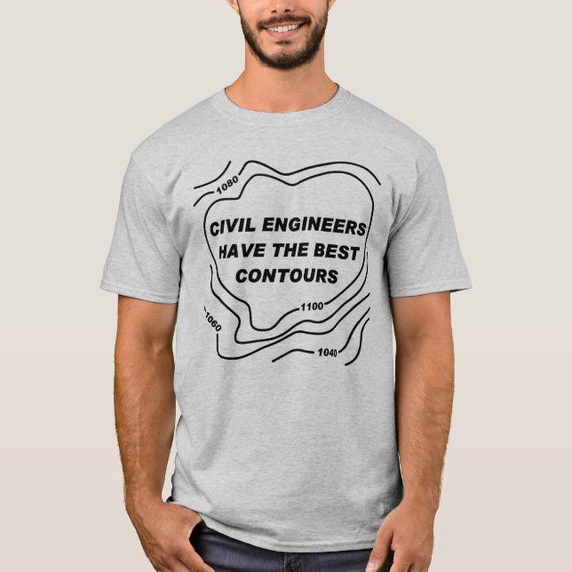 Civil Engineer Best Contours T-Shirt (Front)