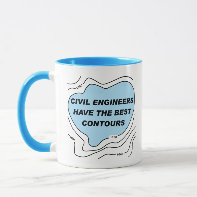 Civil Engineer Blue Contours Mug (Left)