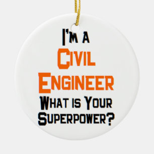 civil engineer ceramic tree decoration