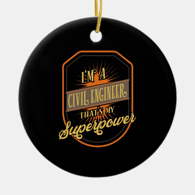 Civil Engineer Ceramic Tree Decoration (Front)