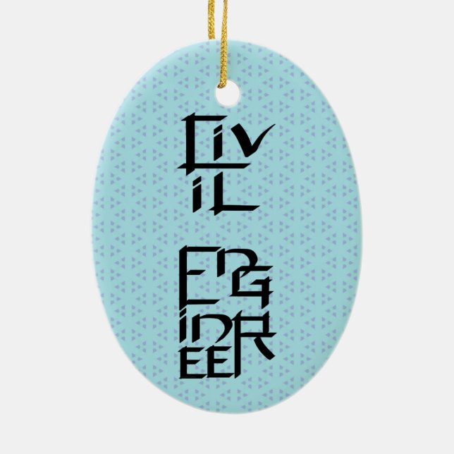 Civil Engineer Character Ceramic Tree Decoration (Back)