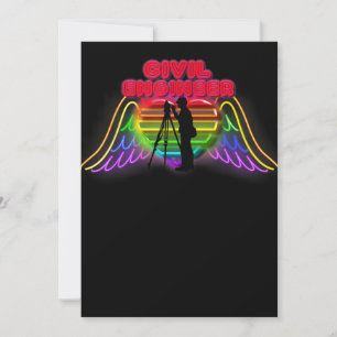 Civil Engineer Colourful Funny Presents For Civil Thank You Card