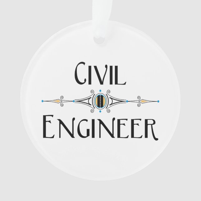 Civil Engineer Decorative Line  Ornament (Front)