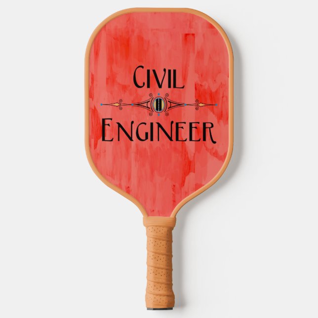 Civil Engineer Decorative Line Pickleball Paddle (Front)