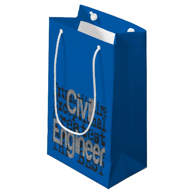 Civil Engineer Extraordinaire Small Gift Bag (Front Angled)