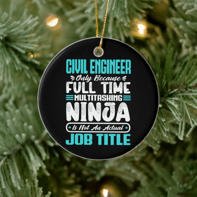 Civil Engineer Job Title Profession Engineering  Ceramic Tree Decoration (Tree)