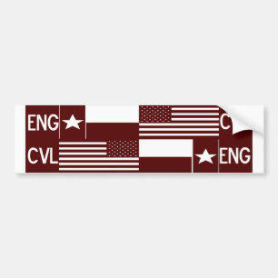 Civil Engineer Maroon Flags Sticker