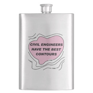 Civil Engineer Pink Contours Hip Flask