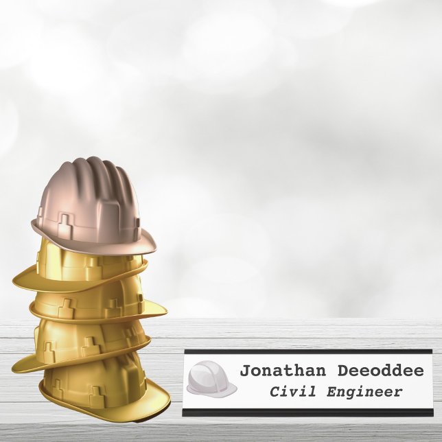 Civil Engineer White Desk Name Plate (Creator Uploaded)