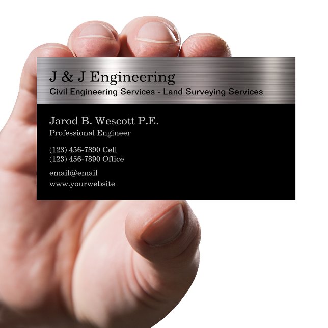 Civil Engineering And Land Surveying Business Card (Creator Uploaded)
