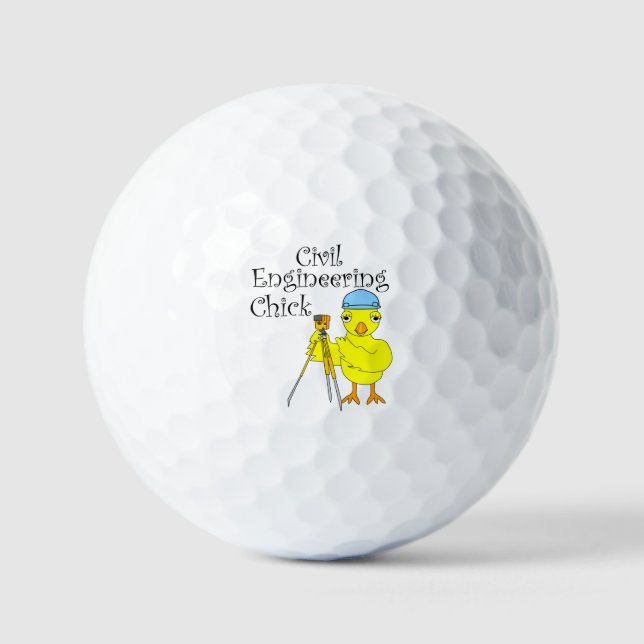 Civil Engineering Chick Golf Balls (Front)