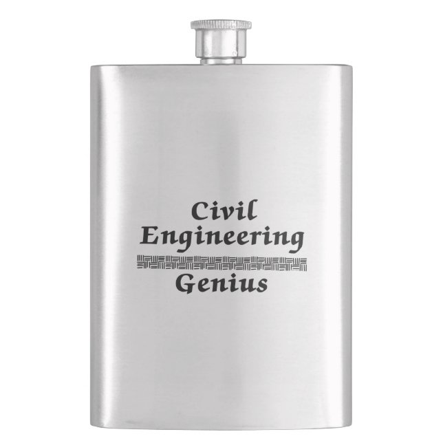 Civil Engineering Genius Hip Flask (Front)