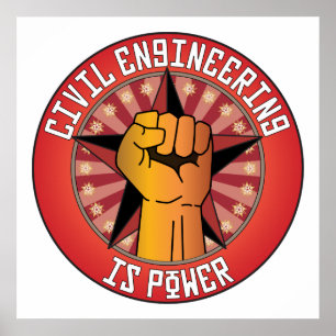 Civil Engineering Is Power Poster