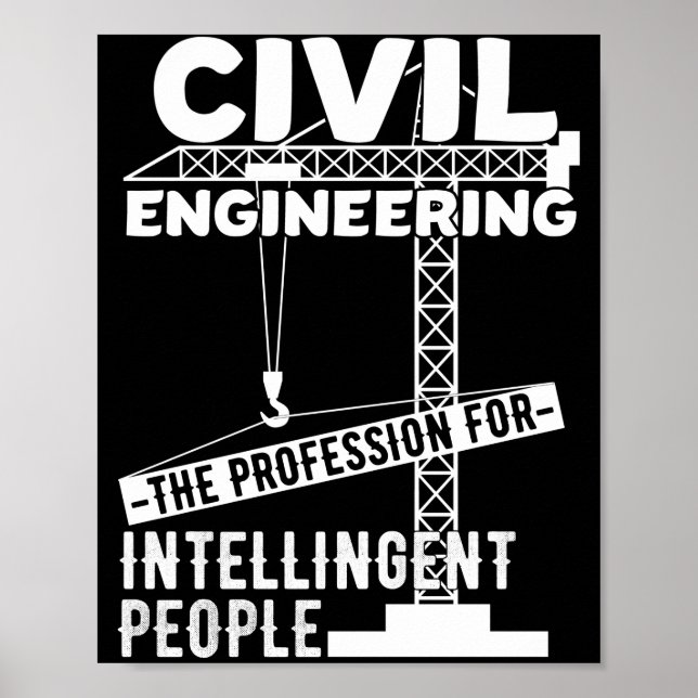 Civil Engineering The Profession For Intelligent Poster (Front)
