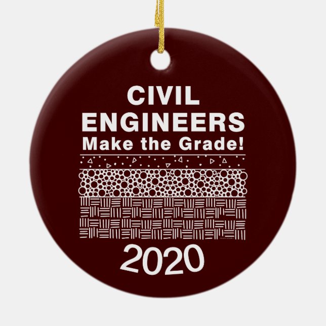 Civil Engineers Make The Grade Ceramic Tree Decoration (Back)