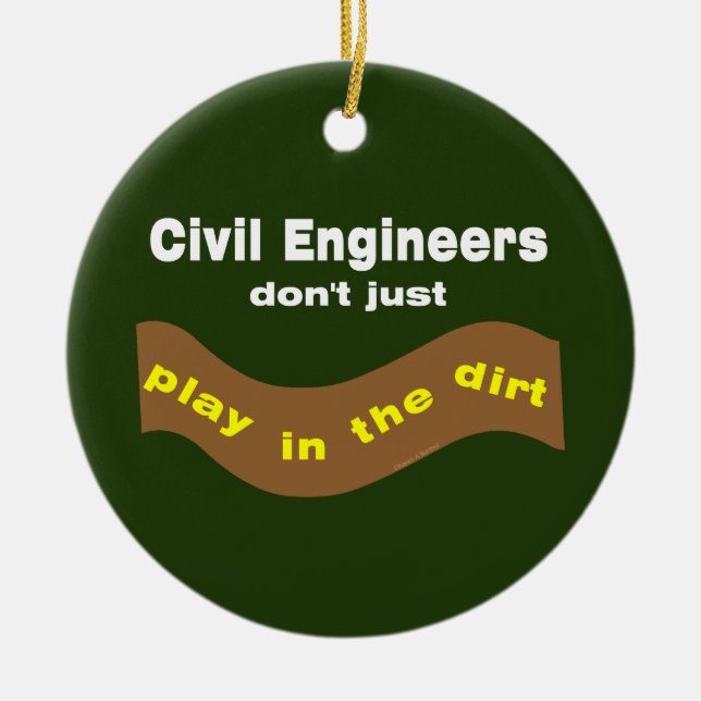 Civil Engineers Play Ceramic Tree Decoration (Front)