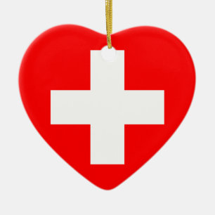 Civil Ensign Of Switzerland, Sweden flag Ceramic Tree Decoration