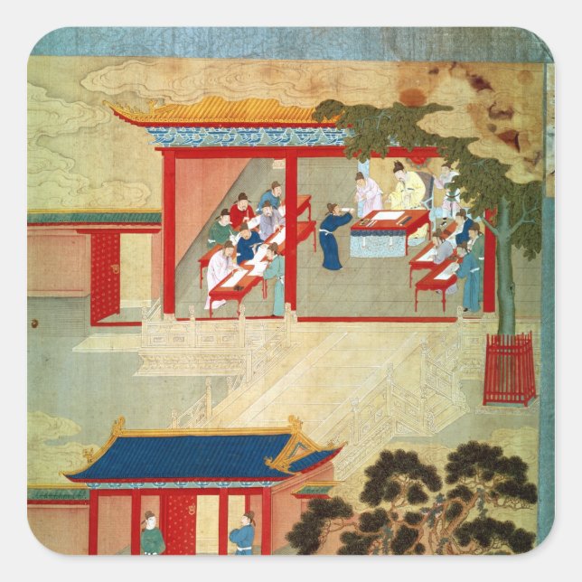 Civil Service Exam Under Emperor Jen Tsung Square Sticker (Front)