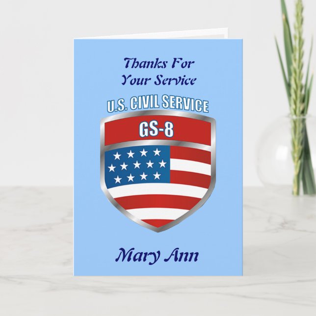 Civil Service GS-8 Retirement Card (Front)