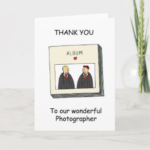 Civil union photographer thanks. thank you card